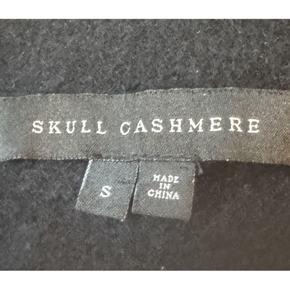 Skull Cashmere Womens Cut Out Long Sleeves Crew Neck Sweater Black Size Small - Picture 7 of 8